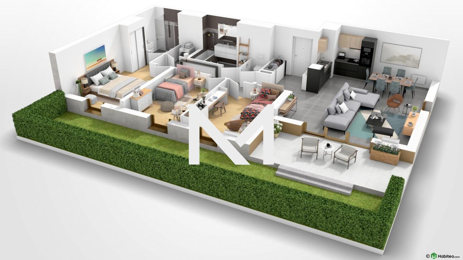 CLAIX - CLOS GARDEN - T4 EN REZ DE JARDIN AVEC TERRASSE ET GARAGE DOUBLE - Photo 2